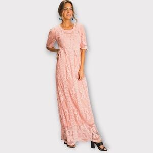 peach lace midi dress Tiah Midi Dress – The Printed Peach Savannah